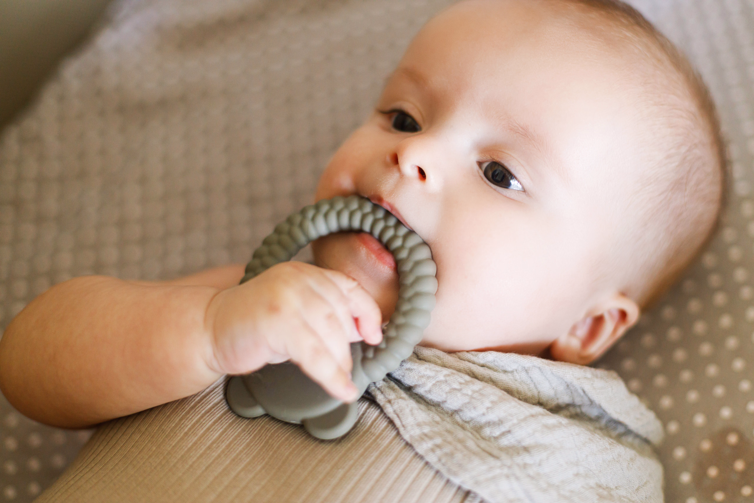 Silicone Molded Baby Teether Silicone is a safer option for baby toys